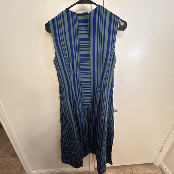 COS Blue Green Striped Sleeveless A-Line Dress Size US 6 - Picture 11 of 14